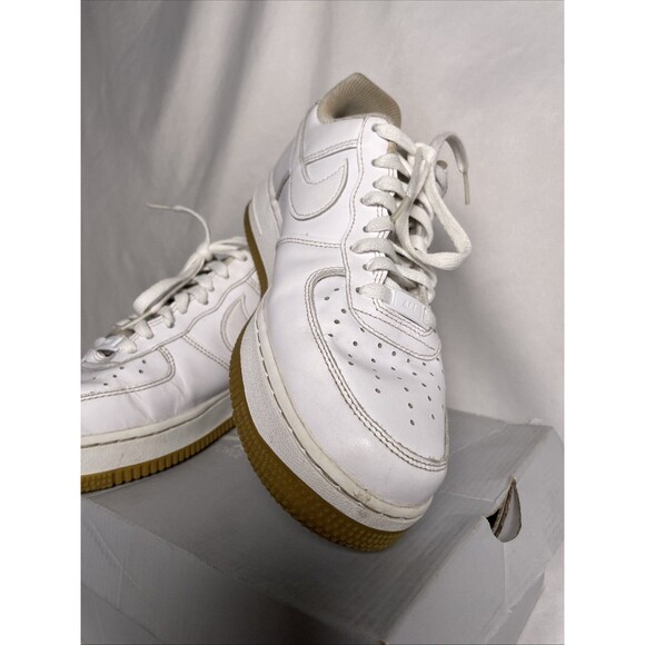 Nike Air Force 1 Shoes Mens Size 8 White Gum Sole Leather DJ2739-100 Classic main image 13